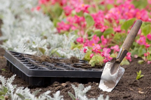 Seasonal garden maintenance in Southgate with lush greenery and vibrant flowers